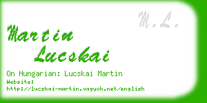 martin lucskai business card